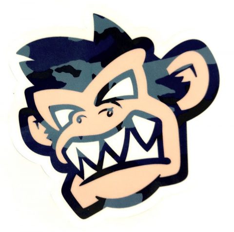 Kayak Monkey Sticker Blue Camo - Face from Northeast Kayaks