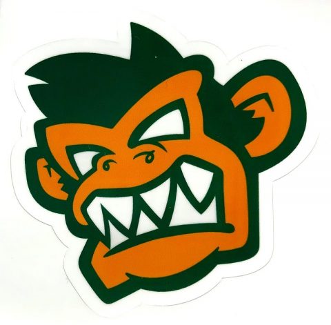 Kayak Monkey Sticker Green - Face from Northeast Kayaks