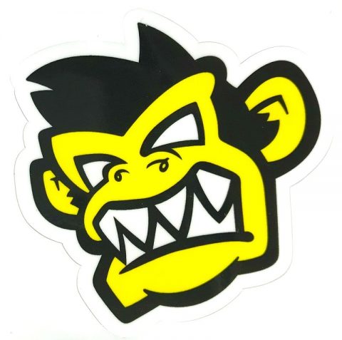 Kayak Monkey Sticker Yellow - Face from Northeast Kayaks