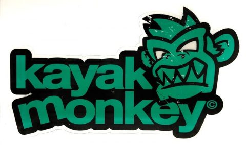 Kayak Monkey Logo Sticker Green Cyan from Northeast Kayaks