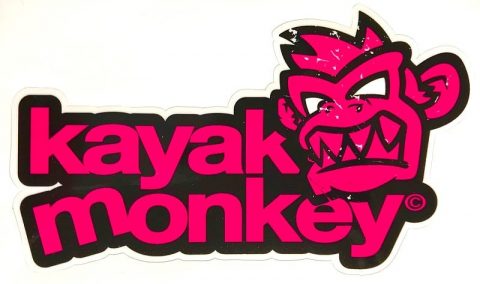 Kayak Monkey Logo Sticker Pink from Northeast Kayaks