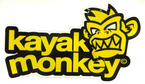 Kayak Monkey Logo Sticker Yellow from Northeast Kayaks